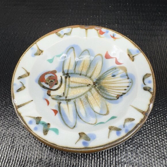 Akasaka Misono Tokyo Steak House Ashtray Hand Painted Fish Restaurant Ware Dish - Picture 9 of 12